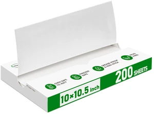 Precut POP UP Deli Paper Sheet, 200 Pack, 10" x 10.5", White Interfolded Heavy Paper, Waterproof & Grease-Resistant, for Food Wrap and Serving Precut POP UP Deli Paper Sheet, 200 Pack, 10" x 10.5", White Interfolded Heavy Paper, Waterproof & Grease-Resistant, for Food Wrap and Serving
