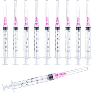 100 Pack 3ml 3cc Plastic Luer Lock Syringe with 18Gauge and Cap, Individually Sealed Wrapped, for Scientific Labs, Measuring Liquid, Refilling or Dispensing 100 Pack 3ml 3cc Plastic Luer Lock Syringe with 18Gauge and Cap, Individually Sealed Wrapped, for Scientific Labs, Measuring Liquid, Refilling or Dispensing