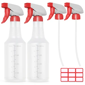 Spray Bottle (2 Pack&2 extra Nozzle,16 Oz) with Measurements and Adjustable Nozzle, HDPE Plastic Spray Bottles for Cleaning Solution, Household/Commercial/Industrial Use, No Leak and Clog Spray Bottle (2 Pack&2 extra Nozzle,16 Oz) with Measurements and Adjustable Nozzle, HDPE Plastic Spray Bottles for Cleaning Solution, Household/Commercial/Industrial Use, No Leak and Clog
