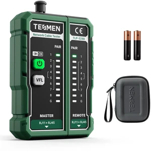 TLP-528B Network Cable Tester and VFL Fiber Optic Meter with Universal 2.5mm Connector, RJ45 LAN & TEL Wire Tester for CAT5/CAT6 Cable Continuity Testing, Home Repairs & Ethernet Maintenance TLP-528B Network Cable Tester and VFL Fiber Optic Meter with Universal 2.5mm Connector, RJ45 LAN & TEL Wire Tester for CAT5/CAT6 Cable Continuity Testing, Home Repairs & Ethernet Maintenance