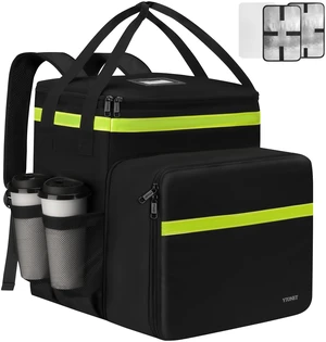 Food Delivery Backpack with Cup Holder, Large Insulated Delivery Bag Expandable, 600D Insulated Pizza Bag for Hot/Cold Food, Comfortable Design for Bike, Uber Eat, Grubhub, Doordash, Black Food Delivery Backpack with Cup Holder, Large Insulated Delivery Bag Expandable, 600D Insulated Pizza Bag for Hot/Cold Food, Comfortable Design for Bike, Uber Eat, Grubhub, Doordash, Black
