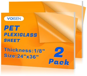 2 Pack Plexiglass Sheets 1/8 Inch Thick, 24"X36" Plexi Glass Panel Plastic Sheet for Crafts,Signs, Display Cases, Sneeze Guard, Cut with Engraver,Power Saw or Hand Tools 2 Pack Plexiglass Sheets 1/8 Inch Thick, 24"X36" Plexi Glass Panel Plastic Sheet for Crafts,Signs, Display Cases, Sneeze Guard, Cut with Engraver,Power Saw or Hand Tools