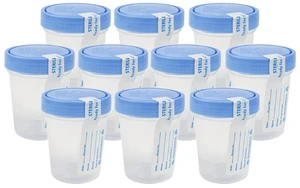 781044 Urine Specimen Cups - 4 oz, 10 Count, Lids Sterile Polypropylene, Screw-On Leak Resistant Cap, Tamper Evident Tab, ID Label, Individually Wrapped, STD Pregnancy Testing 781044 Urine Specimen Cups - 4 oz, 10 Count, Lids Sterile Polypropylene, Screw-On Leak Resistant Cap, Tamper Evident Tab, ID Label, Individually Wrapped, STD Pregnancy Testing