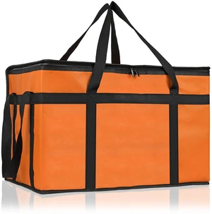 Insulated Food Delivery Bag, XXXL Catering Bag for Keep Food Warming Large Capacity & Collapsible, Orange Pizza Cooler Bags for Grocery Shopping, Picnics, Takeout, Camping Insulated Food Delivery Bag, XXXL Catering Bag for Keep Food Warming Large Capacity & Collapsible, Orange Pizza Cooler Bags for Grocery Shopping, Picnics, Takeout, Camping