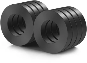 Ferrite Ring Magnets, OD60 x ID32 x 10mm, 8 Packs Large Round Ceramic Magnets with Hole, Heavy Duty for DIY, Science Projects, School, and Industrial Use Ferrite Ring Magnets, OD60 x ID32 x 10mm, 8 Packs Large Round Ceramic Magnets with Hole, Heavy Duty for DIY, Science Projects, School, and Industrial Use