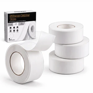 White Self Fusing Silicone Tape 4 Rolls Plumbers Tape 1 in x 10 Ft Flex Seal Tape for Leak, Garden Pipe Repair Kit, Self Adhesive Tape for Outdoor, Insulating Electrical Tape, Heat Resistant White Self Fusing Silicone Tape 4 Rolls Plumbers Tape 1 in x 10 Ft Flex Seal Tape for Leak, Garden Pipe Repair Kit, Self Adhesive Tape for Outdoor, Insulating Electrical Tape, Heat Resistant