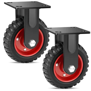 6 Inch Heavy Duty Caster Wheels Set of 2, 900 LBS Outdoor Industrial Wheels Fixed Large Rubber Casters for Workbench, Dolly, Cart, Trolley, Wagon (2 Fixed) 6 Inch Heavy Duty Caster Wheels Set of 2, 900 LBS Outdoor Industrial Wheels Fixed Large Rubber Casters for Workbench, Dolly, Cart, Trolley, Wagon (2 Fixed)