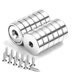 Magnets with Countersunk Hole,0.78 Inch 40LBS 12 Pack Heavy Duty Magnet Rare Earth Neodymium Strong Round Base Cup and Stainless Screws for Refrigerator,Office,Craft Magnets with Countersunk Hole,0.78 Inch 40LBS 12 Pack Heavy Duty Magnet Rare Earth Neodymium Strong Round Base Cup and Stainless Screws for Refrigerator,Office,Craft