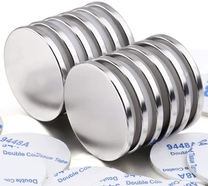 12 Pack Strong Neodymium Disc Magnets with Adhesive Backing Silver Round Powerful Permanent Rare Earth Magnets, Heavy Duty Magnet for Fridge, DIY, Scientific, Craft, Office, 32 x 3mm 12 Pack Strong Neodymium Disc Magnets with Adhesive Backing Silver Round Powerful Permanent Rare Earth Magnets, Heavy Duty Magnet for Fridge, DIY, Scientific, Craft, Office, 32 x 3mm