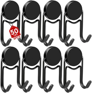 Magnetic Hooks for Cruise Cabins 50Lbs+ Heavy Duty Magnet Hook Strong Magnets Hanging Hooks for Refrigerator Grill Toolbox Outdoor 8 Pack (Black) Magnetic Hooks for Cruise Cabins 50Lbs+ Heavy Duty Magnet Hook Strong Magnets Hanging Hooks for Refrigerator Grill Toolbox Outdoor 8 Pack (Black)