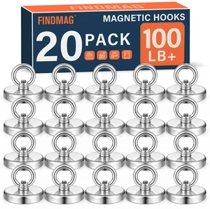 100LB Strong Magnetic Hooks, 20 Pack Heavy Duty Magnet Hooks 1.26 in Powerful Magnets Heavy Duty for Classrooms, Cruise, Fridge, Whiteboards, Office, Home 100LB Strong Magnetic Hooks, 20 Pack Heavy Duty Magnet Hooks 1.26 in Powerful Magnets Heavy Duty for Classrooms, Cruise, Fridge, Whiteboards, Office, Home