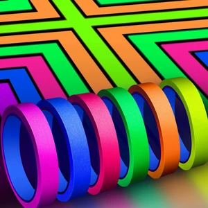 6 Colors Neon Gaffer Cloth Tape, Fluorescent Rainbow Color UV Blacklight Tape for UV Party (0.6 inch x 35 feet) 6 Colors Neon Gaffer Cloth Tape, Fluorescent Rainbow Color UV Blacklight Tape for UV Party (0.6 inch x 35 feet)