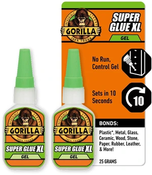 Glue Super Glue Gel XL, Fast-Setting, Thicker Controlled No Run Formula, Anti-Clog Cap, Versatile Cyanoacrylate Glue, 25g, Clear (Pack of 2) Glue Super Glue Gel XL, Fast-Setting, Thicker Controlled No Run Formula, Anti-Clog Cap, Versatile Cyanoacrylate Glue, 25g, Clear (Pack of 2)