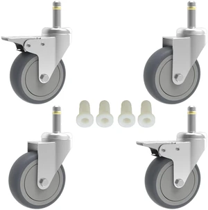 3-Inch Swivel Stem Caster, 7/16-Inch Stem Diameter Rubber Wheel, Heavy Duty TPR Replacement Wheels for Rubbermaid Mop Bucket Cart Grill Casters - 4 Pack (2 Brakes 2 Swivel) 3-Inch Swivel Stem Caster, 7/16-Inch Stem Diameter Rubber Wheel, Heavy Duty TPR Replacement Wheels for Rubbermaid Mop Bucket Cart Grill Casters - 4 Pack (2 Brakes 2 Swivel)