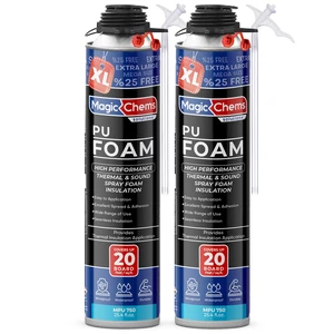 Spray Foam Insulation, Expanding Sealant, 2 Pack-25.4 oz Closed Cell; High Density; Covers up to 40 sq ft; Cans Only, No Gun Included Spray Foam Insulation, Expanding Sealant, 2 Pack-25.4 oz Closed Cell; High Density; Covers up to 40 sq ft; Cans Only, No Gun Included