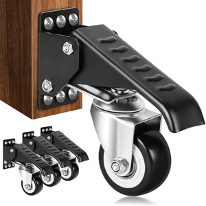 Retractable Workbench Casters Kit, 800 lbs Capacity 4 Pack Heavy Duty Workbenches Wheeels Adjustable Workbench Casters for Workbenches, Tables, and Cabinets, Easy to Install Retractable Workbench Casters Kit, 800 lbs Capacity 4 Pack Heavy Duty Workbenches Wheeels Adjustable Workbench Casters for Workbenches, Tables, and Cabinets, Easy to Install