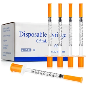 0.5ml 30G 5/16 Inch 8mm Disposable U-100 Disposable Lab Supplies, 100 Pack 0.5ml 30G 5/16 Inch 8mm Disposable U-100 Disposable Lab Supplies, 100 Pack