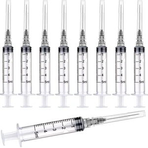 100 Pack 5ml/cc Plastic Luer Lock Syringa with 22Ga and Cap, Individually Sealed Wrapped, for Scientific Labs, Measuring Liquid, Refilling Cartridges or Glue Applicator 100 Pack 5ml/cc Plastic Luer Lock Syringa with 22Ga and Cap, Individually Sealed Wrapped, for Scientific Labs, Measuring Liquid, Refilling Cartridges or Glue Applicator