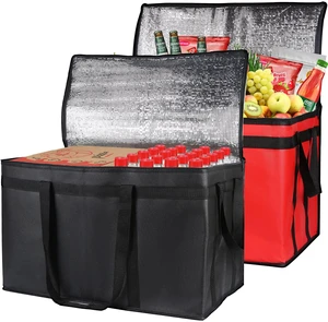 2-Pack Insulated Food Delivery Bag, XXX-Large Grocery Bag, Black+Red Meal Tote Insulation Bag for Hot and Cold Food, Commercial, Large Capacity, Reusable Warming Bag, Heavy Duty Pizza Carrier 2-Pack Insulated Food Delivery Bag, XXX-Large Grocery Bag, Black+Red Meal Tote Insulation Bag for Hot and Cold Food, Commercial, Large Capacity, Reusable Warming Bag, Heavy Duty Pizza Carrier