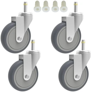 4-Inch Swivel Stem Caster, 7/16-Inch Stem Diameter Rubber Wheel, Heavy Duty TPR Replacement Wheels for Rubbermaid Mop Bucket Cart Grill Casters - 4 Pack 4-Inch Swivel Stem Caster, 7/16-Inch Stem Diameter Rubber Wheel, Heavy Duty TPR Replacement Wheels for Rubbermaid Mop Bucket Cart Grill Casters - 4 Pack