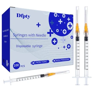 100 Pack Disposable Sterile Supplies 1ml Syringe with Needle,25Ga 1inch Needle and Syringe,Individual Package. (100) 100 Pack Disposable Sterile Supplies 1ml Syringe with Needle,25Ga 1inch Needle and Syringe,Individual Package. (100)