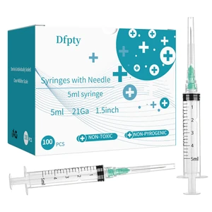 5ml Lab Syringe with Needle 21 Gauge 1.5inch Supplies,Individually Packaged (100) 5ml Lab Syringe with Needle 21 Gauge 1.5inch Supplies,Individually Packaged (100)