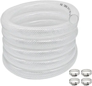 3/4" ID x 1" OD - 50Ft High Pressure Braided Clear PVC Vinyl Tubing Flexible Tube Heavy Duty Reinforced Hose Tubing 3/4" ID x 1" OD - 50Ft High Pressure Braided Clear PVC Vinyl Tubing Flexible Tube Heavy Duty Reinforced Hose Tubing
