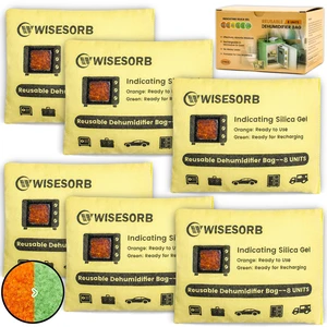 6 Pack 240G Reusable Silica Gel Desiccant Dehumidifier Bags, Color Indicating Moisture Absorbers for Car, Closet, Garage, 3D Filaments, Emoisture, Microwave Rechargeable Reusable Drying Bags 6 Pack 240G Reusable Silica Gel Desiccant Dehumidifier Bags, Color Indicating Moisture Absorbers for Car, Closet, Garage, 3D Filaments, Emoisture, Microwave Rechargeable Reusable Drying Bags
