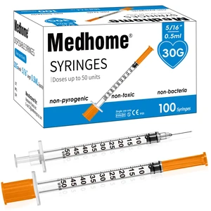 0.5ml 30G 5/16" Syringes, Lab Syringes Individually Wrapped pack of 100 0.5ml 30G 5/16" Syringes, Lab Syringes Individually Wrapped pack of 100