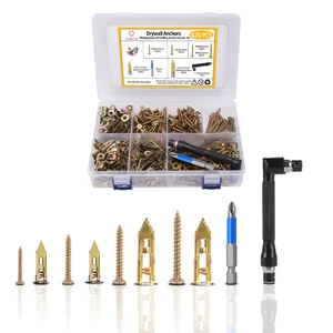 420Pcs Self Drilling Drywall Anchors with Screws Kit,Zinc Plated Steel,4 Sizes Expansion Screws and 2 Sizes Wall Anchors,No Drill Dry Wall Anchors and Screws Kit 420Pcs Self Drilling Drywall Anchors with Screws Kit,Zinc Plated Steel,4 Sizes Expansion Screws and 2 Sizes Wall Anchors,No Drill Dry Wall Anchors and Screws Kit