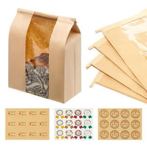 180 Pack Large Paper Sourdough Bread Bags with Tin Tie Tabs & 600 Stickers For Homemade Bread Loaf, 14" x 8.3" x 3.5", Sourdough Bread Bags, Clear Front Window, For Baked Food Packaging Storage 180 Pack Large Paper Sourdough Bread Bags with Tin Tie Tabs & 600 Stickers For Homemade Bread Loaf, 14" x 8.3" x 3.5", Sourdough Bread Bags, Clear Front Window, For Baked Food Packaging Storage