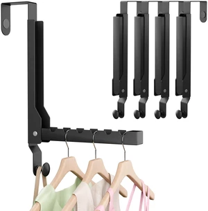 4 Pack Over The Door Hanger Foldable Over The Door HooksRust-Resistant Overdoor Hanger Hook for Laundry (Clothes Drying Rack)&Bathroom (Towel Rack) Small Portable, Black 4 Pack Over The Door Hanger Foldable Over The Door HooksRust-Resistant Overdoor Hanger Hook for Laundry (Clothes Drying Rack)&Bathroom (Towel Rack) Small Portable, Black