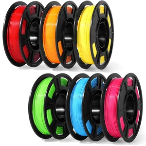 PLA 3D Printer Filament Bundle 250g, 1.75mm/±0.02mm 6 Colors 1.5KG Multicolor PLA Compatible with Most FDM 3D Printers, Red, Pink, Orange, Yellow, Green, Sky Blue for Beginners, Vacuum-Sealed PLA 3D Printer Filament Bundle 250g, 1.75mm/±0.02mm 6 Colors 1.5KG Multicolor PLA Compatible with Most FDM 3D Printers, Red, Pink, Orange, Yellow, Green, Sky Blue for Beginners, Vacuum-Sealed