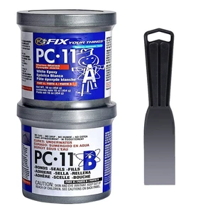 11 Epoxy Adhesive Paste Kit with Applicator, Two-Part Marine Grade, 1lb in Two Cans, Off White 11 Epoxy Adhesive Paste Kit with Applicator, Two-Part Marine Grade, 1lb in Two Cans, Off White