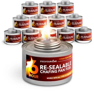 6-Hour Food Warmers for Parties (12 Pack), Chafing Fuel Cans with Wick and Safety Twist Cap, Catering Food Warmers for Buffets, Parties, Weddings, Long Lasting Burners for Food Warmer, Food Heater 6-Hour Food Warmers for Parties (12 Pack), Chafing Fuel Cans with Wick and Safety Twist Cap, Catering Food Warmers for Buffets, Parties, Weddings, Long Lasting Burners for Food Warmer, Food Heater