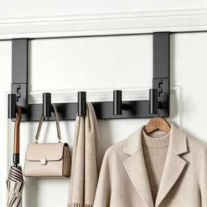 Stainless Steel Over The Door Hooks Heavy Duty, Bathroom Towel Holder Door Mount Coat Rack Towel Rack for Bedroom, Doors Hangers Towel Hooks for Bathroom Dorm Essentials (1 Pack,Black-5 Hooks) Stainless Steel Over The Door Hooks Heavy Duty, Bathroom Towel Holder Door Mount Coat Rack Towel Rack for Bedroom, Doors Hangers Towel Hooks for Bathroom Dorm Essentials (1 Pack,Black-5 Hooks)