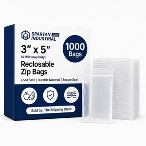 3x5 Heavy Duty Zipper Bags, 4 Mil Clear Bags for Small Parts, 1000 Count 4 Mil clear LDPE, heavy-duty resealable zip closure, food-safe, for candy and jewelry, business card packaging 3x5 Heavy Duty Zipper Bags, 4 Mil Clear Bags for Small Parts, 1000 Count 4 Mil clear LDPE, heavy-duty resealable zip closure, food-safe, for candy and jewelry, business card packaging