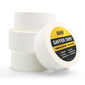 White Gaffer Tape 4 Pack - 2 Inch x 30 Yards Pro Matte Gaff Tape Gaffers Tape Heavy-Duty Professional Grade, Water Resistant, Non-Reflective Matte, Residue-Free, Hand-Tearable for Stage White Gaffer Tape 4 Pack - 2 Inch x 30 Yards Pro Matte Gaff Tape Gaffers Tape Heavy-Duty Professional Grade, Water Resistant, Non-Reflective Matte, Residue-Free, Hand-Tearable for Stage
