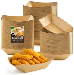 200 Pack 1/2 Lb Small Paper Food Trays Disposable, Mini, Brown Kraft Paper, Food Boats, Serving Baskets, For Party Nachos Fries Tacos Snacks Treats 200 Pack 1/2 Lb Small Paper Food Trays Disposable, Mini, Brown Kraft Paper, Food Boats, Serving Baskets, For Party Nachos Fries Tacos Snacks Treats
