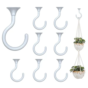 Heavy Duty Ceiling Hooks for Hanging Plants 8 Pack (White) Holds 30 lbs on wood & concrete, 20 lbs on drywall; 2.4" zinc alloy swag hook for macrame, lanterns & pendant lights Heavy Duty Ceiling Hooks for Hanging Plants 8 Pack (White) Holds 30 lbs on wood & concrete, 20 lbs on drywall; 2.4" zinc alloy swag hook for macrame, lanterns & pendant lights