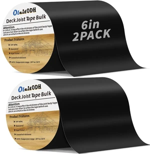 2 Rolls Butyl Joist Tape for decking, 6 Inch x 50 Feet Weatherproof Butyl Sealant Deck Tape Joist-Beam Deck Joist Tape Bulk for Wood Joists Decks Beams Roof 2 Rolls Butyl Joist Tape for decking, 6 Inch x 50 Feet Weatherproof Butyl Sealant Deck Tape Joist-Beam Deck Joist Tape Bulk for Wood Joists Decks Beams Roof