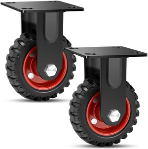 5 Inch Heavy Duty Caster Wheels Set of 2, 540 LBS Outdoor Industrial Wheels Fixed Large Rubber Casters for Workbench, Dolly, Cart, Trolley, Wagon (2 Fixed) 5 Inch Heavy Duty Caster Wheels Set of 2, 540 LBS Outdoor Industrial Wheels Fixed Large Rubber Casters for Workbench, Dolly, Cart, Trolley, Wagon (2 Fixed)