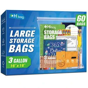 3 Gallon Extra Large Zippered Plastic Bags for Storage, 16'' x 18'', Clear Storage Bags for Clothes, Extra Thick 60 pack 3 Gallon Extra Large Zippered Plastic Bags for Storage, 16'' x 18'', Clear Storage Bags for Clothes, Extra Thick 60 pack