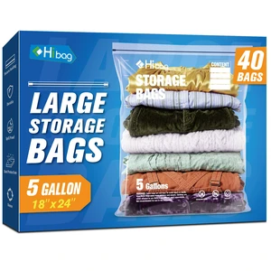 5 Gallon Extra Large Zippered Plastic Bags for Storage, 18'' x 24'', Clear Storage Bags for Clothes, Extra Thick 40 pack 5 Gallon Extra Large Zippered Plastic Bags for Storage, 18'' x 24'', Clear Storage Bags for Clothes, Extra Thick 40 pack