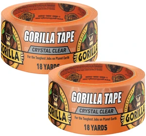Crystal Clear Tape, 1.88" x 18 yd, 2-Pack, Weather Resistant Extra Thick Adhesive, Waterproof Backing, Grips Rough Surfaces, Ideal for Indoor or Outdoor Use Crystal Clear Tape, 1.88" x 18 yd, 2-Pack, Weather Resistant Extra Thick Adhesive, Waterproof Backing, Grips Rough Surfaces, Ideal for Indoor or Outdoor Use