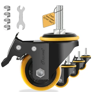2 inch Caster Wheels 5/16 Threaded Stem Casters Set of 4 Heavy Duty (4, orange, 2in (5/16"-18)), Smooth & Quiet-Rolling, for Cart, Tool Box, Workbenche, Furniture, Wire Shelving 2 inch Caster Wheels 5/16 Threaded Stem Casters Set of 4 Heavy Duty (4, orange, 2in (5/16"-18)), Smooth & Quiet-Rolling, for Cart, Tool Box, Workbenche, Furniture, Wire Shelving