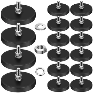 16Pack Rubber Coated Magnets, 1.69 Inch, 30LBS Rubber Coated Neodymium Magnets with M5 Magnetic Assembly Base for Light Bar Mirror Camera Tool 16Pack Rubber Coated Magnets, 1.69 Inch, 30LBS Rubber Coated Neodymium Magnets with M5 Magnetic Assembly Base for Light Bar Mirror Camera Tool