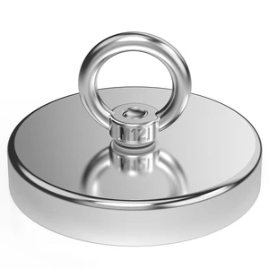 Fishing Magnet 4.72" Diameter Over 1700 Lbs Pulling Force Strong Neodymium Magnet Heavy Duty, Rare Earth Magnets with Eyebolt for Magnetic Fishing, Hunting, Retrieving in River Fishing Magnet 4.72" Diameter Over 1700 Lbs Pulling Force Strong Neodymium Magnet Heavy Duty, Rare Earth Magnets with Eyebolt for Magnetic Fishing, Hunting, Retrieving in River