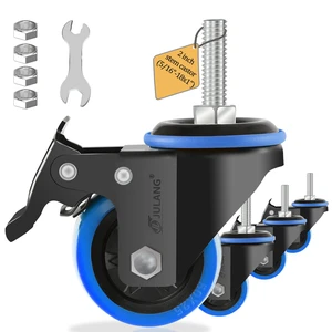 2 inch Caster Wheels 5/16 Threaded Stem Casters Set of 4 Heavy Duty (4, Blue, 2in (5/16"-18)), Smooth & Quiet-Rolling, for Cart, Tool Box, Workbenche, Furniture, Wire Shelving 2 inch Caster Wheels 5/16 Threaded Stem Casters Set of 4 Heavy Duty (4, Blue, 2in (5/16"-18)), Smooth & Quiet-Rolling, for Cart, Tool Box, Workbenche, Furniture, Wire Shelving