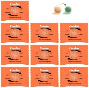 100Gram 10Packets Moisture Indicating Silica Gel Desiccant Packs Orange to green, Reactivatable moisture absorber for storage bins, suitcase, safe, 3D filaments and electronics 100Gram 10Packets Moisture Indicating Silica Gel Desiccant Packs Orange to green, Reactivatable moisture absorber for storage bins, suitcase, safe, 3D filaments and electronics